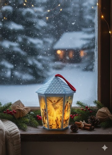 Lampion plastikowy LED na Roraty – niebieski