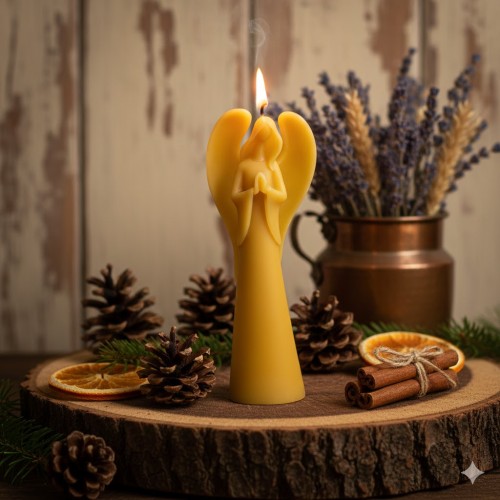 Świeca Anioł Stróż 24,5cm – 100% naturalny wosk pszczeli