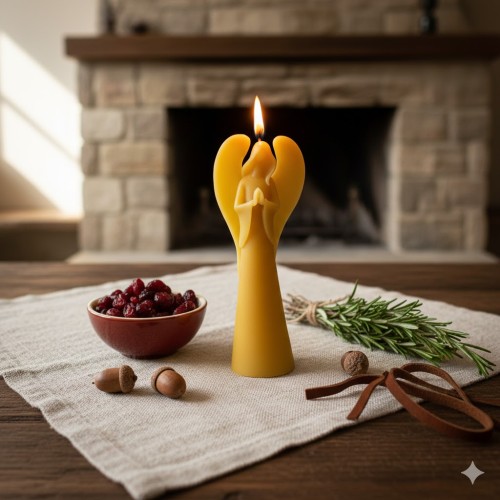 Świeca Anioł Stróż 24,5cm – 100% naturalny wosk pszczeli