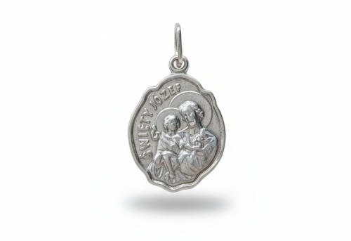 Medalik srebrny Święty Józef z Dzieciątkiem Jezus – próba 925, 2,1 g