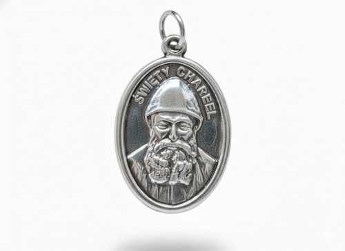 Medalik srebrny Święty Charbel – próba 925, dwustronny, 2,8 g