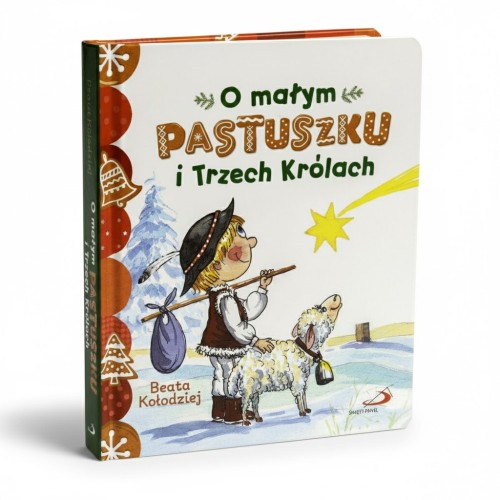 Okładka książeczki „O małym pastuszku i Trzech Królach” z ilustracją betlejemskiej sceny.