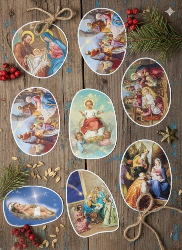 Święta Rodzina i Trzej Królowie – starannie wykonane ilustracje, które wprowadzają duchowy wymiar świąt.