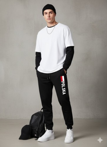 Spodnie dresowe POLSKA z nadrukiem flagi narodowej – unisex