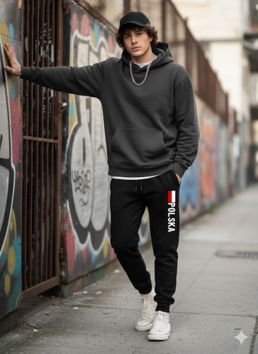 Spodnie dresowe POLSKA z nadrukiem flagi narodowej – unisex