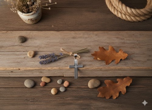 Solidna krawatka umożliwia łatwe dopasowanie krzyżyka do różnych łańcuszków, zapewniając wygodę i trwałość noszenia.