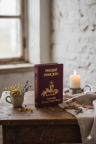 Wnętrze modlitewnika zawiera Mały Katechizm, tradycyjne modlitwy, litanie oraz treści potrzebne do przygotowania dziecka do sakramentów.