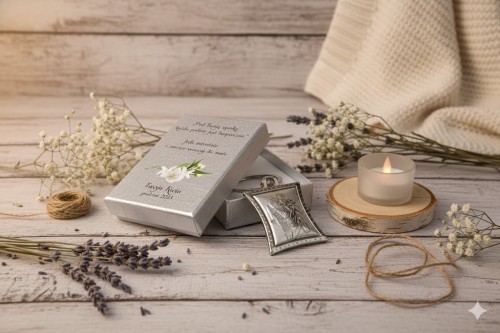 Personalizowany grawer na odwrocie pozwala umieścić imię, datę lub krótkie życzenie. Dzięki temu brelok staje się wyjątkową pamiątką, niosącą osobiste przesłanie i troskę o bezpieczeństwo bliskiej osoby.