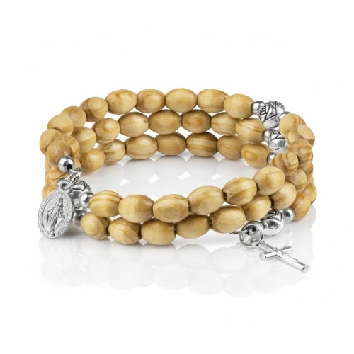 Bransoletka wykonana z drewnianych koralików o ciepłej barwie i delikatnym połysku — idealna do codziennego noszenia i modlitwy.