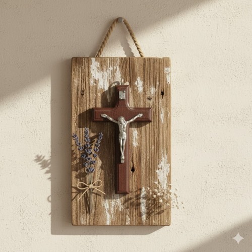 Wysokość 9 cm — krzyżyk doskonały do domu, samochodu lub jako pamiątka sakramentu.