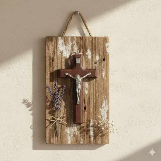 Wysokość 9 cm — krzyżyk doskonały do domu, samochodu lub jako pamiątka sakramentu.