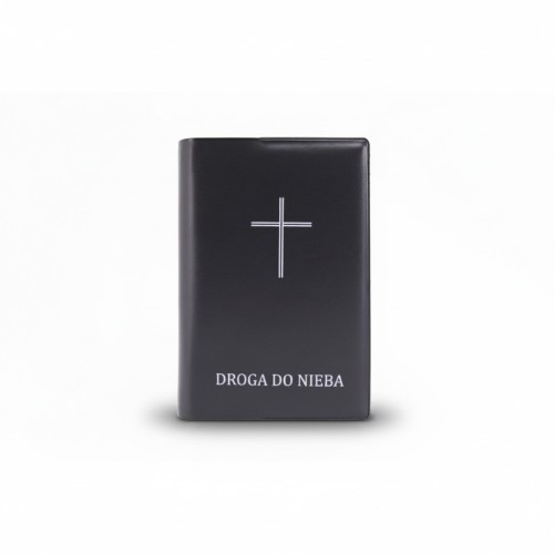 Okładka na modlitewnik Droga do Nieba – czarna, srebrny krzyż