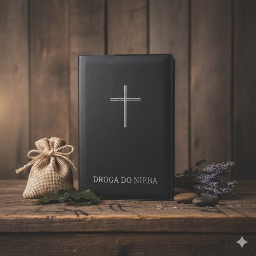 Ochronna okładka na książeczkę Droga do Nieba – srebrny nadruk