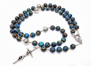 Różaniec z kamieni naturalnych TURKUS AFRYKAŃSKI