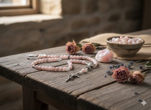 Krzyż papieski – elegancki i klasyczny element różańca.