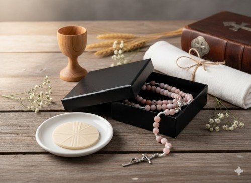 Ręczne wykończenie makramą – staranna, biała plecionka.