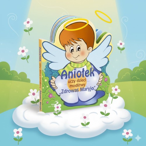 Kolorowe ilustracje wspierające naukę modlitwy.