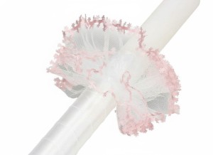 Stroik do świecy chrzcielnej z szyfonu – delikatna ozdoba sakramentalna