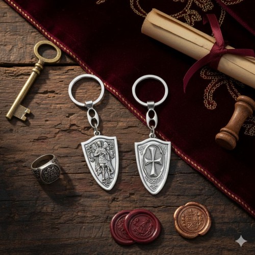 Dwustronny brelok – dwa mocne symbole wiary w jednym przedmiocie.