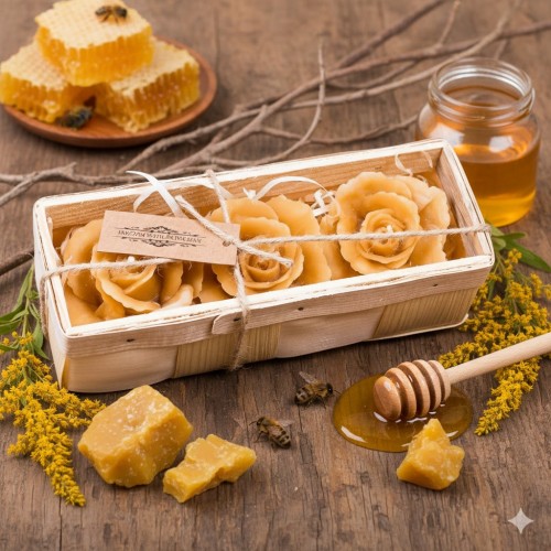 Naturalny kolor i jedwabisty połysk – każdy zestaw ma unikatowy odcień wosku.