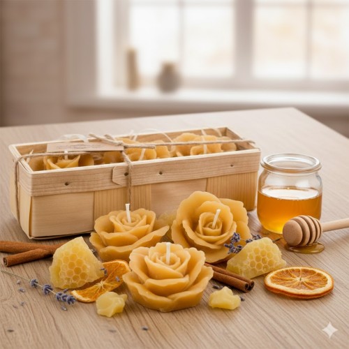 Ciepłe światło i aromat miodu – idealne do modlitwy i domowego wyciszenia.