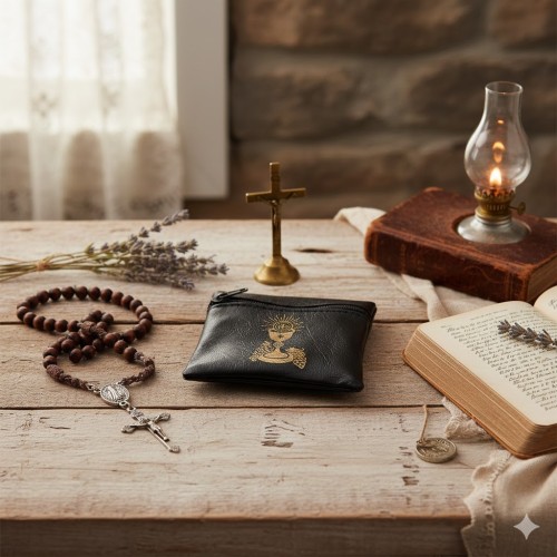 Motyw IHS i hostia – dyskretny znak Eucharystii, idealny na Komunię.