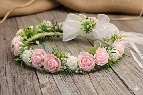 Zielone gałązki nadają wiankowi świeżości i naturalnego charakteru.