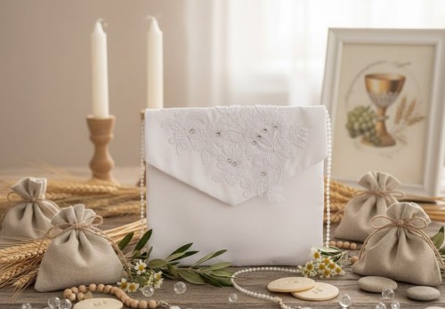 Perłowy sznureczek zapewnia wygodne noszenie.