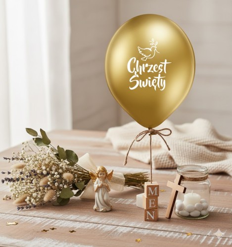 Błyszczący balon dekoracyjny z motywem gołębicy