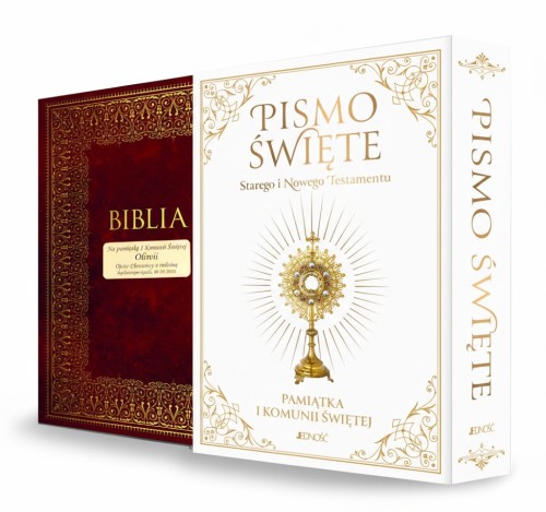 Biblia Domowa jako pamiątka I Komunii Świętej z grawerem