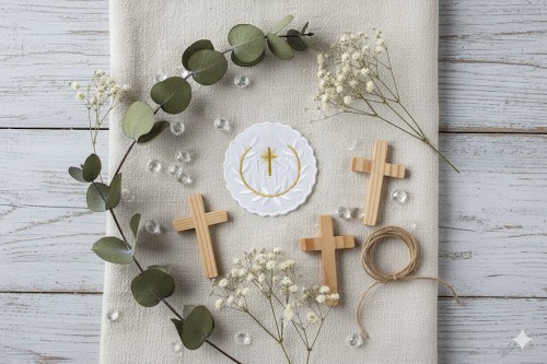 Precyzyjny haft komputerowy w jasnej kolorystyce.