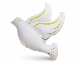 Balon foliowy – gołąb – biało-złoty – XXL