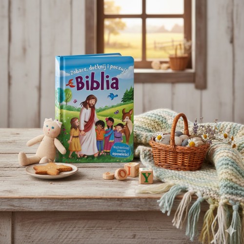 Twarde, tekturowe strony dostosowane do małych rączek.