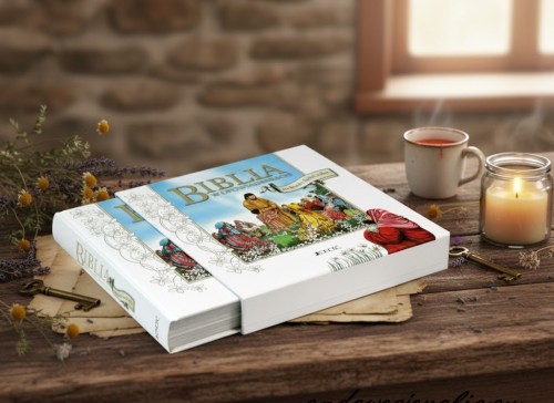 Twarda oprawa i praktyczne etui chronią Biblię przed zniszczeniem. To wydanie stworzone z myślą o codziennym korzystaniu przez wiele lat.