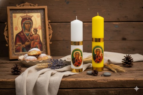 Klasyczna forma świecy przeznaczonej na świecznik.