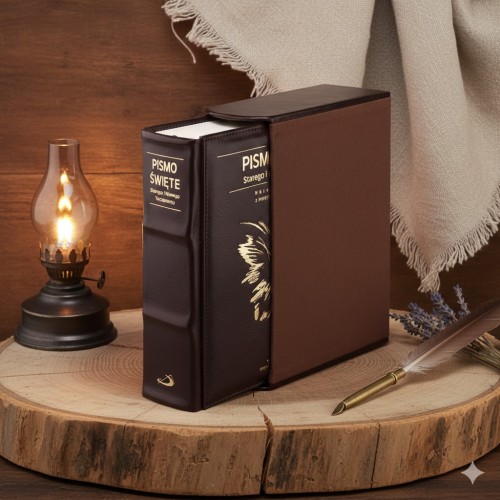 Bordowa oprawa skórzana – elegancka, trwała i ponadczasowa.