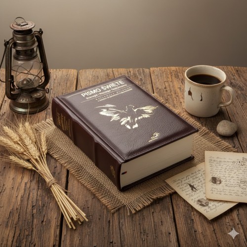 Złocenia na okładce – podkreślają rangę i piękno Słowa Bożego.