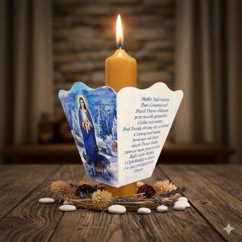 Okapnik zabezpieczający dłonie przed spływającym woskiem.