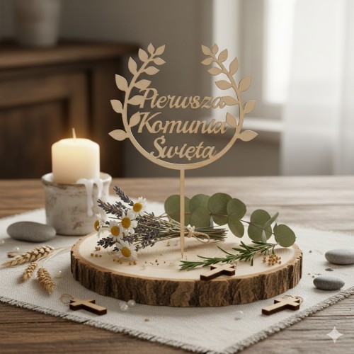 Piker do stabilnego umieszczenia w torcie komunijnym.