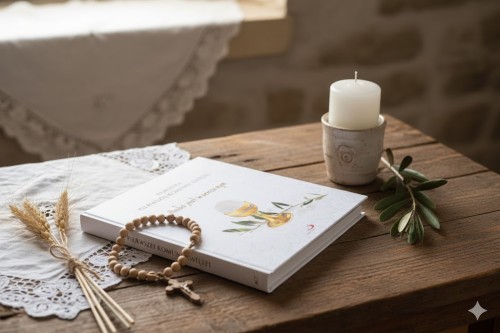 Album komunijny w twardej oprawie z gąbką.