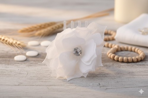 Warstwowe płatki nadają przypince objętości i lekkości.