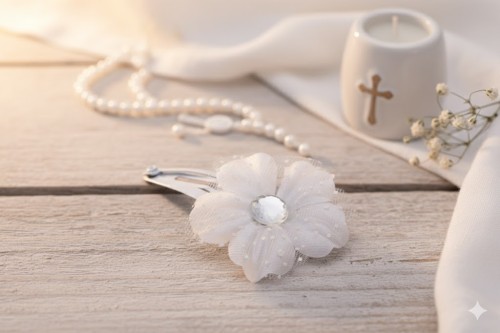 Kryształowy środek subtelnie odbija światło.