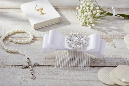 Klasyczny stroik komunijny do eleganckich upięć.