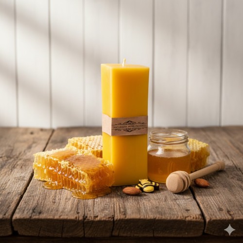 Prosta, geometryczna forma świecy – elegancka i uniwersalna.