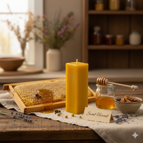 Naturalny aromat miodu i propolisu podczas spalania.