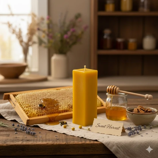 Naturalny aromat miodu i propolisu podczas spalania.