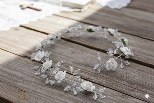 Elastyczny drucik umożliwia dopasowanie do koka i upięć.