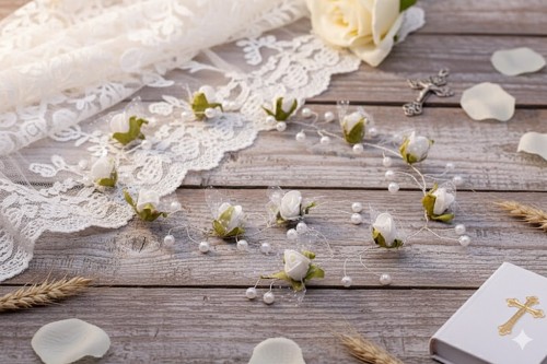 Elastyczny drucik umożliwia dopasowanie do koka i upięć.