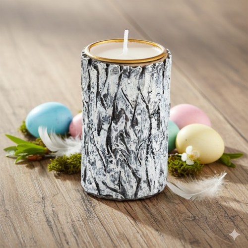 Kompaktowy świecznik z miejscem na tealight.