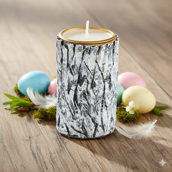 Kompaktowy świecznik z miejscem na tealight.